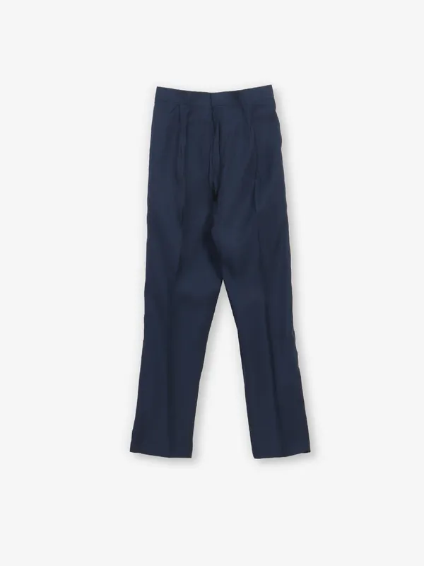 Embroidered navy cotton silk indowestern for boys