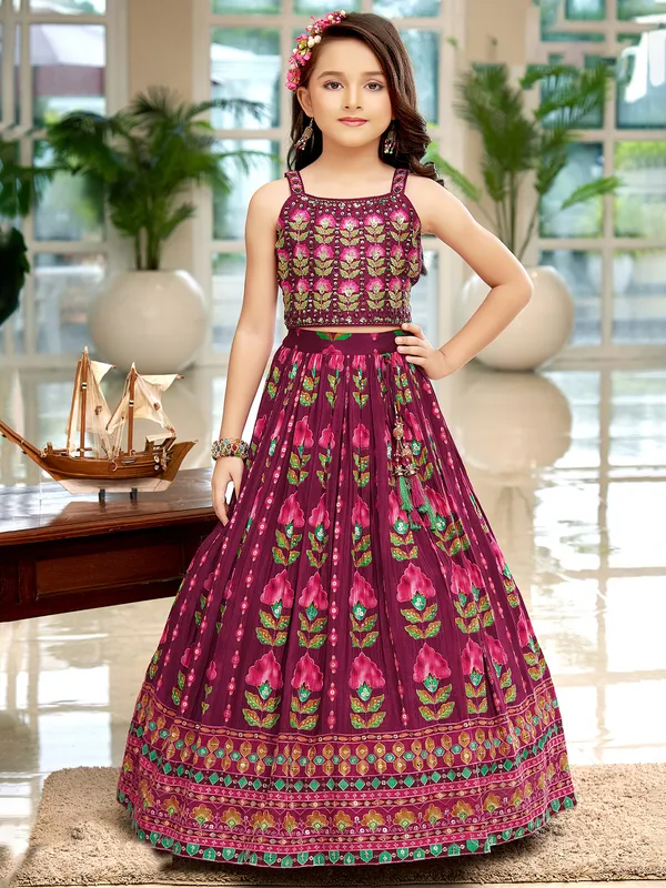Enchanting wine silk lehenga choli