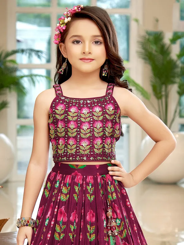 Enchanting wine silk lehenga choli