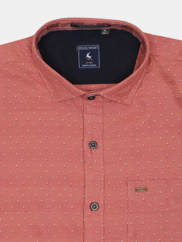 EQ-IQ orange casual shirt for mens