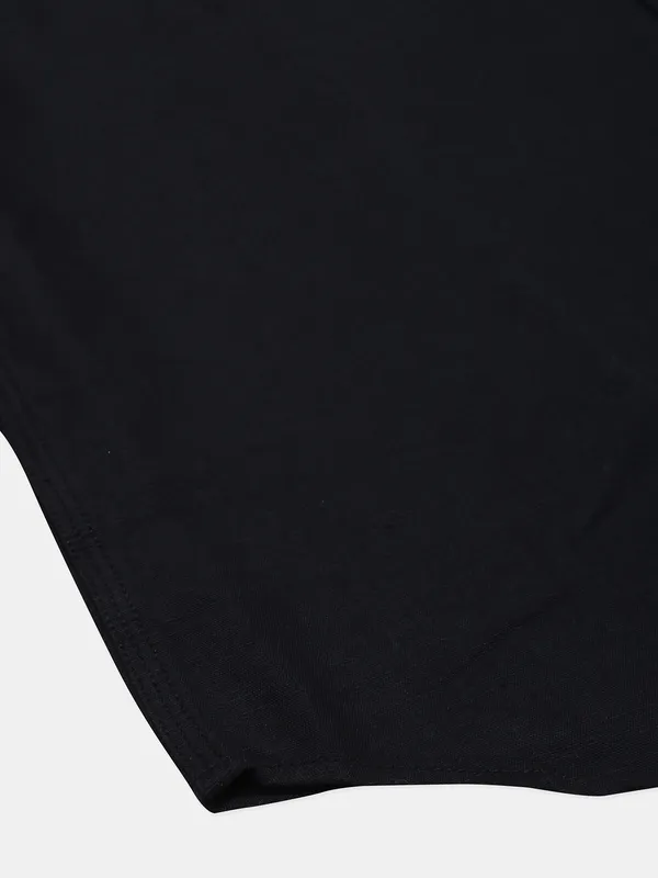 Eqiq solid black casual cotton shirt