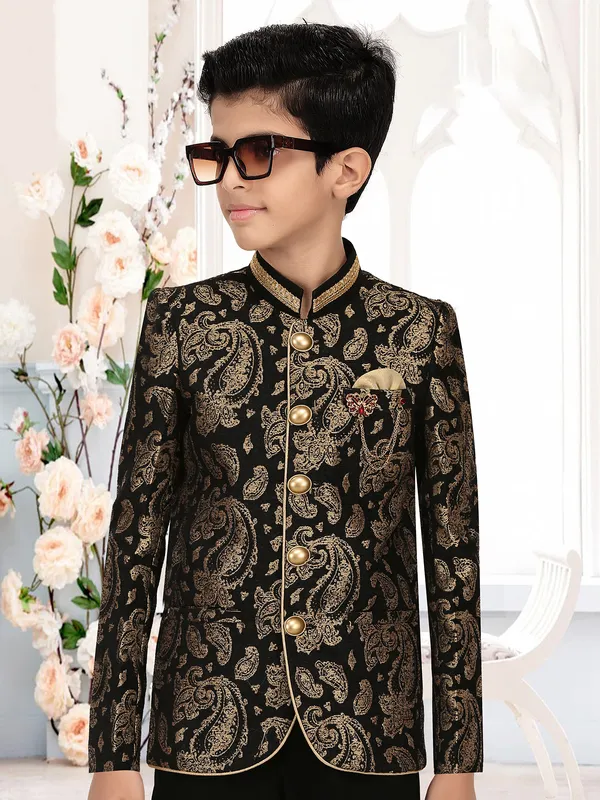 Ethinc charm black jodhpuri suit