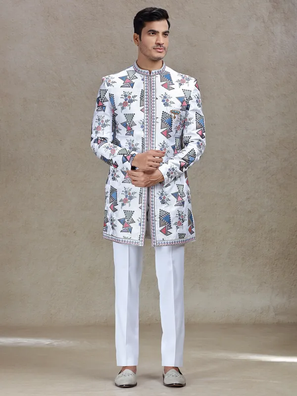 Exquisite off-white indo western for weddings