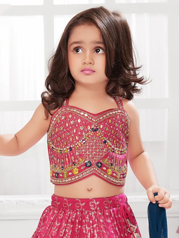 Eye catching pink silk lehenga choli