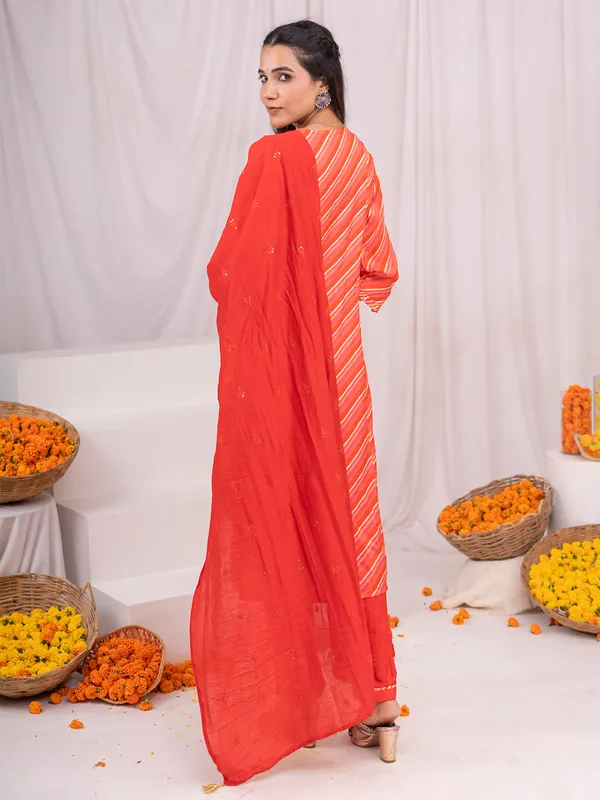 Fablous red cotton kurti set
