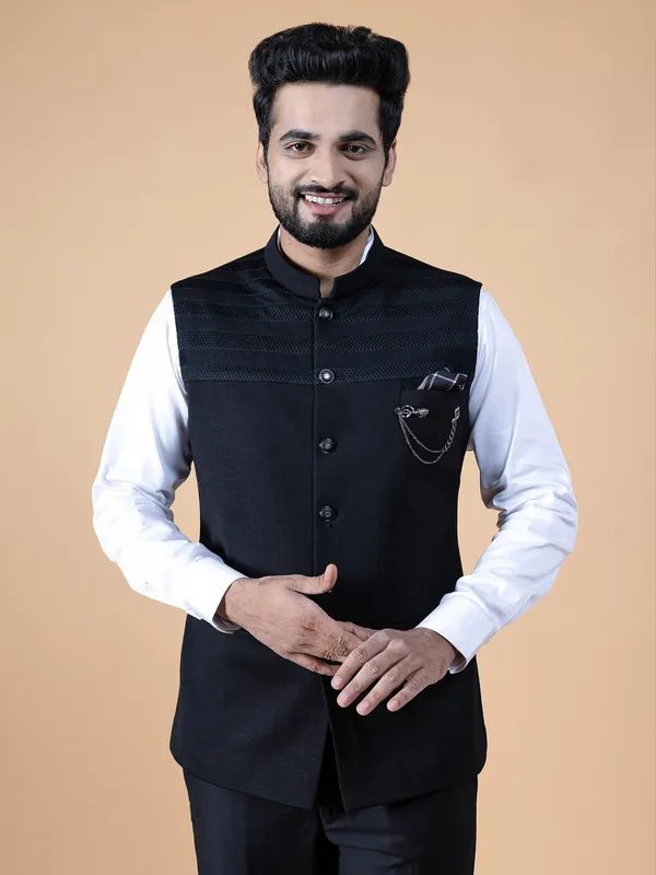 Fabulos black silk waistcoat