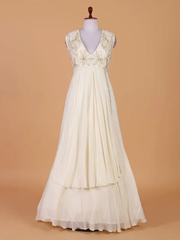 Fabulous cream floor length silk gown