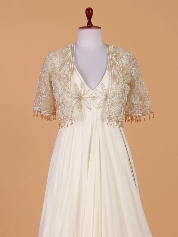 Fabulous cream floor length silk gown