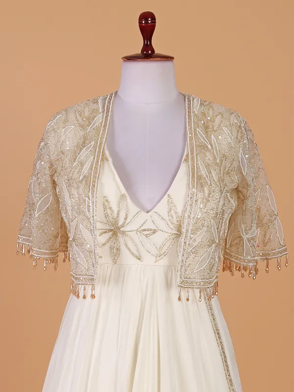 Fabulous cream floor length silk gown