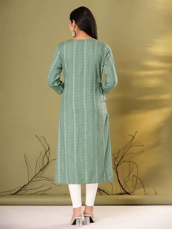 Fabulous dusty green cotton kurti