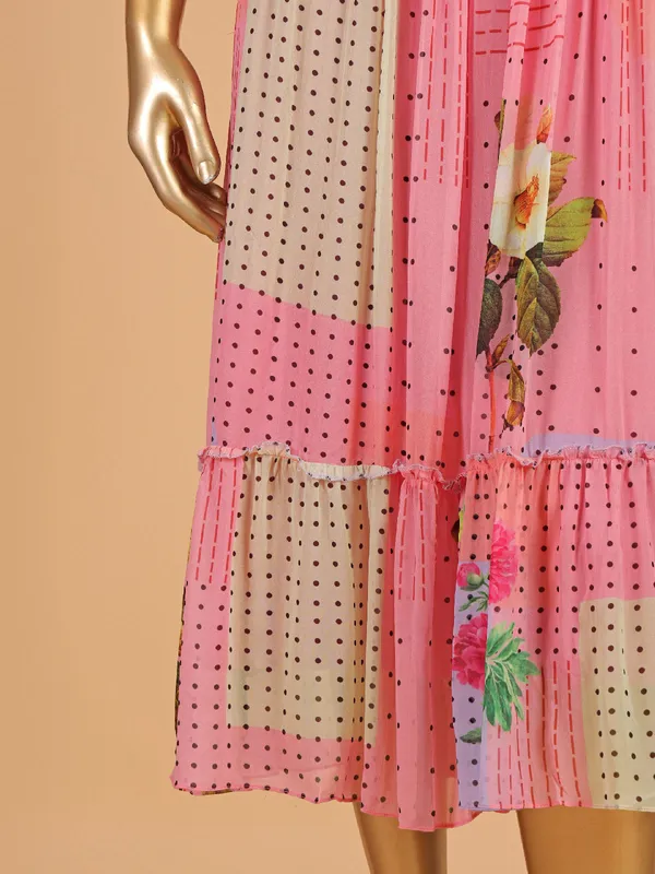 Fabulous georgette baby pink dress