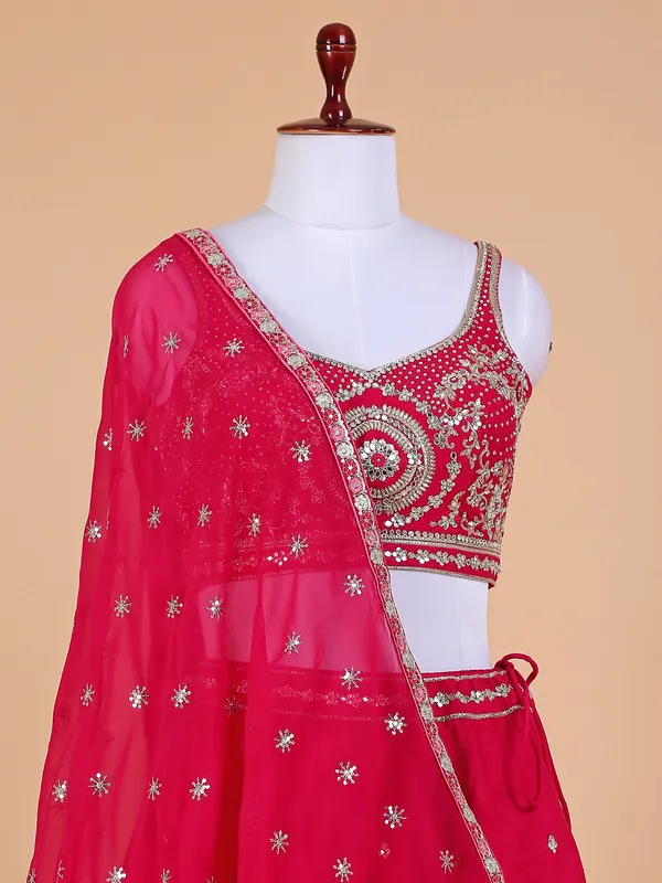 Fabulous magenta raw silk lehenga choli