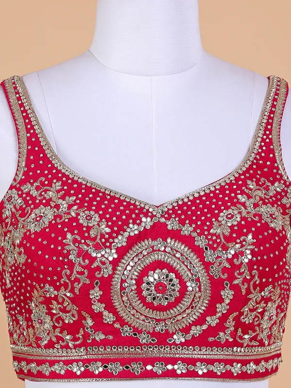 Fabulous magenta raw silk lehenga choli