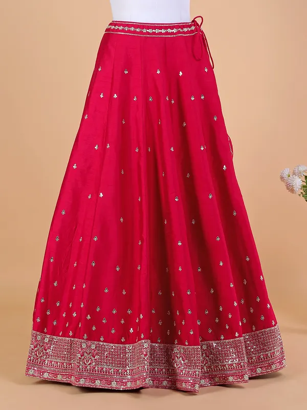 Fabulous magenta raw silk lehenga choli