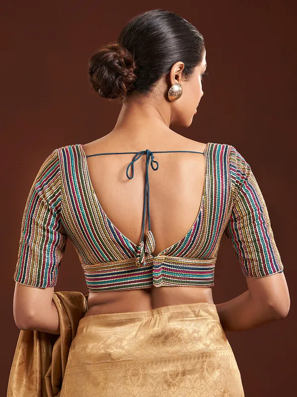 Fabulous multicolor embroidery blouse
