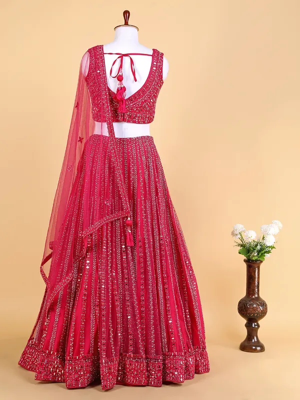 Fabulous net lehenga choli in magenta