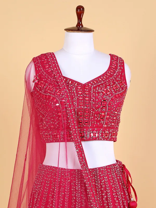 Fabulous net lehenga choli in magenta