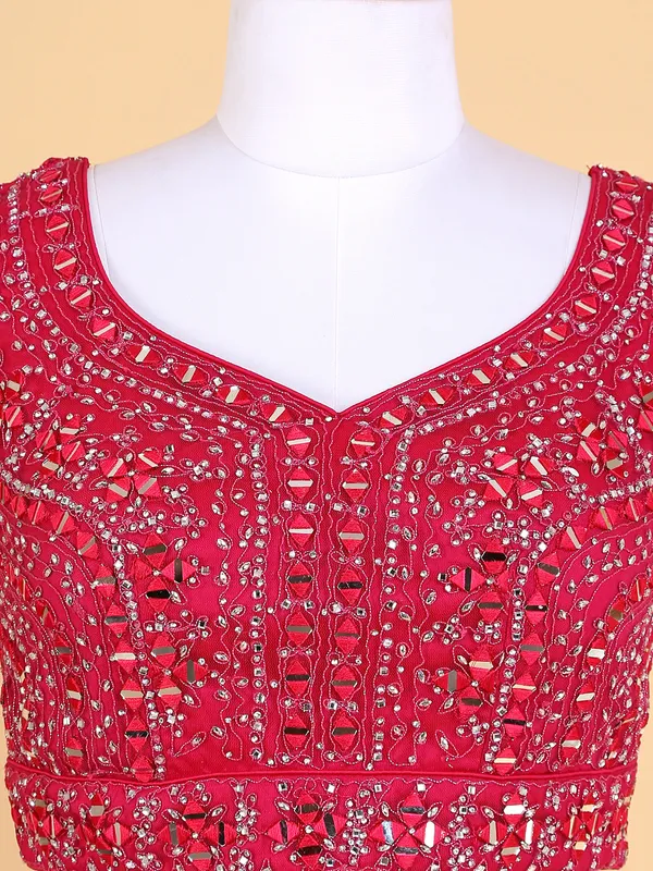 Fabulous net lehenga choli in magenta