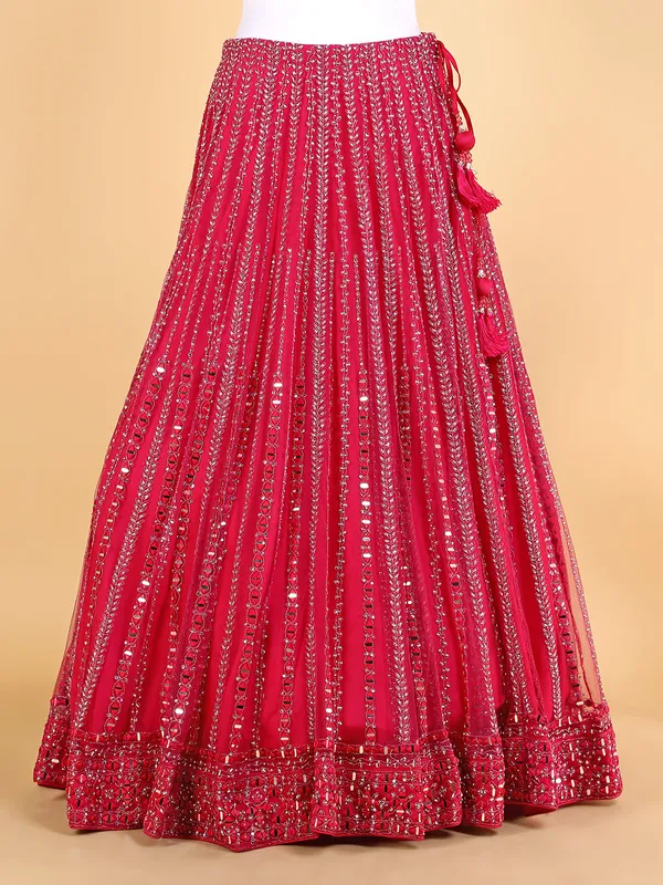 Fabulous net lehenga choli in magenta