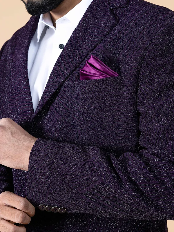 Fabulous purple textured terry rayon blazer