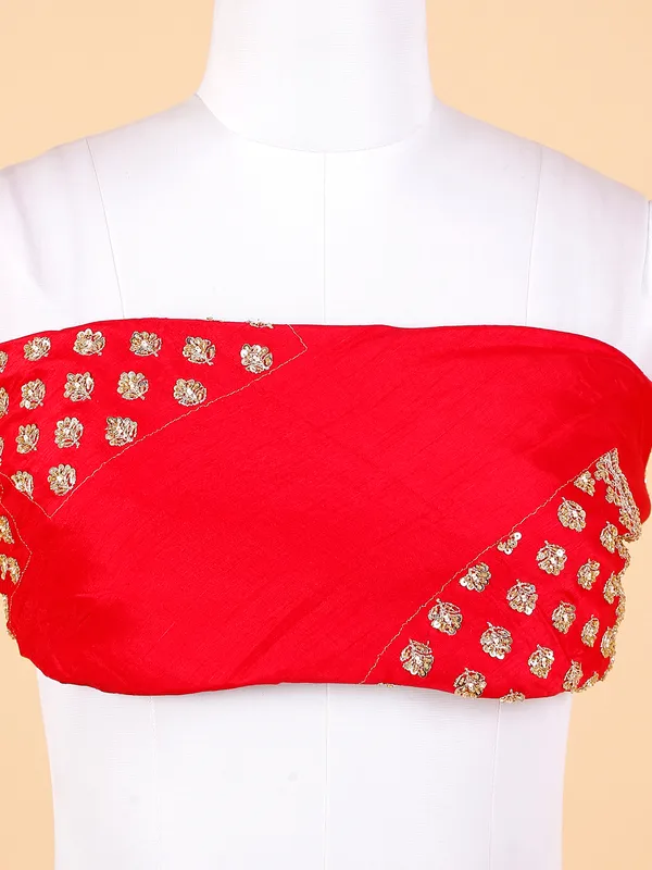 Fabulous red unstitched lehenga choli