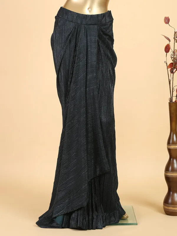 Fabulous teal green ready to wear saree