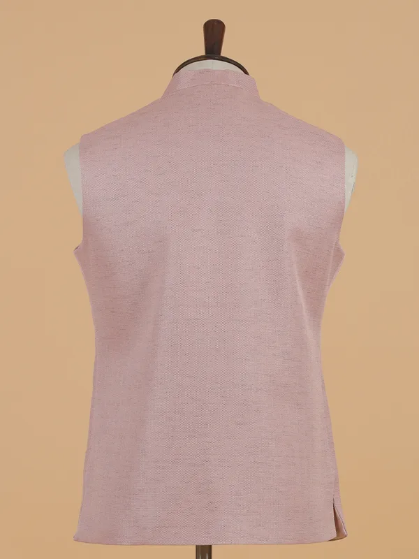 Fascinating cotton light pink waistcoat