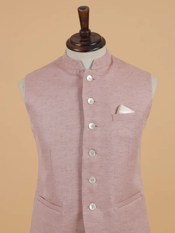 Fascinating cotton light pink waistcoat