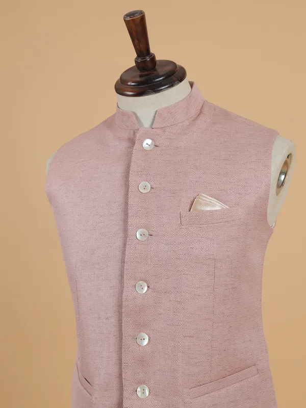 Fascinating cotton light pink waistcoat