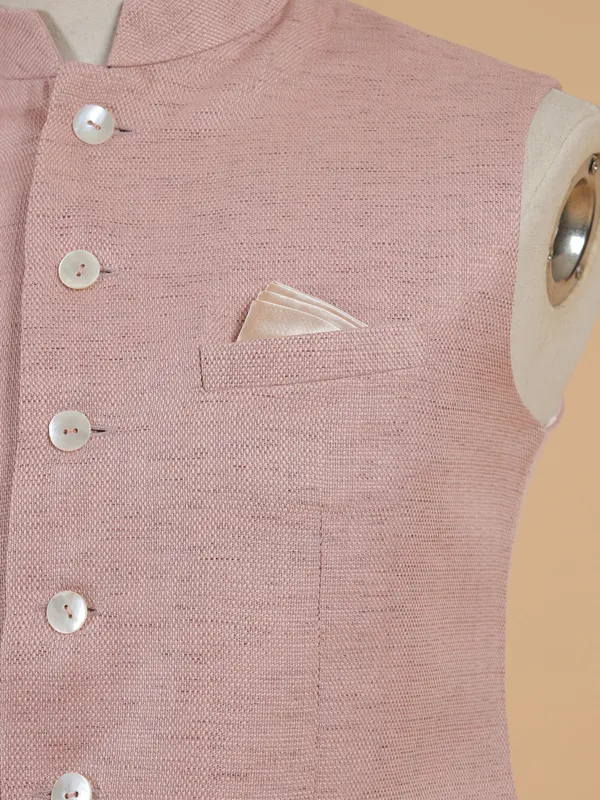 Fascinating cotton light pink waistcoat