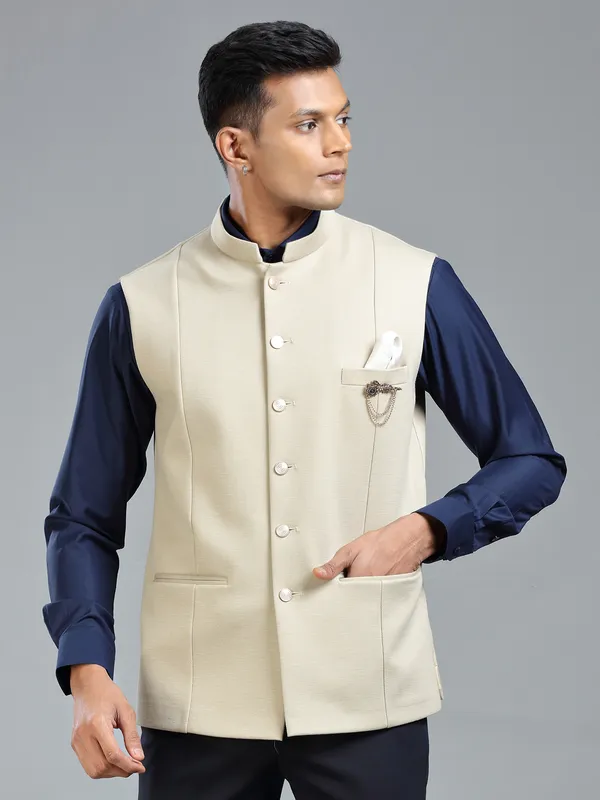 Fawn versatile waistcoat for wedding for men