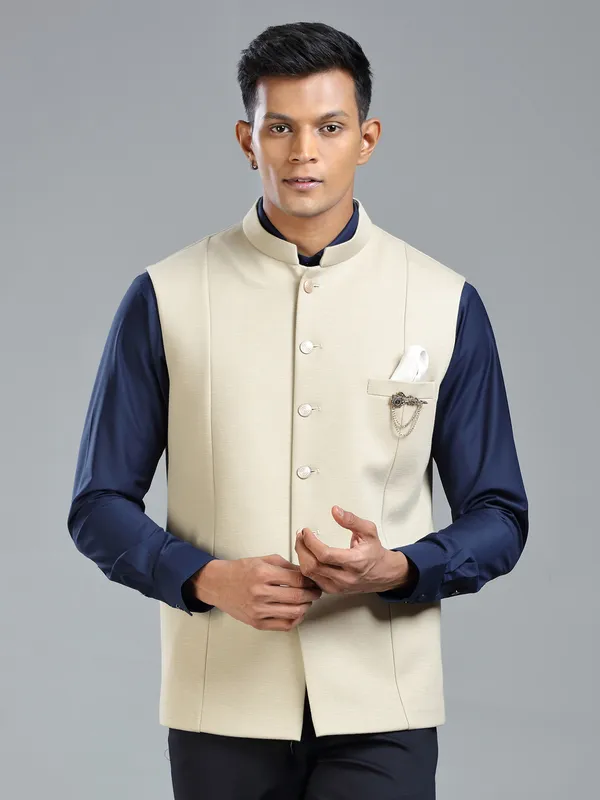 Fawn versatile waistcoat for wedding for men