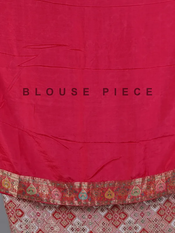 Festive red mashru silk saree with all over zari print