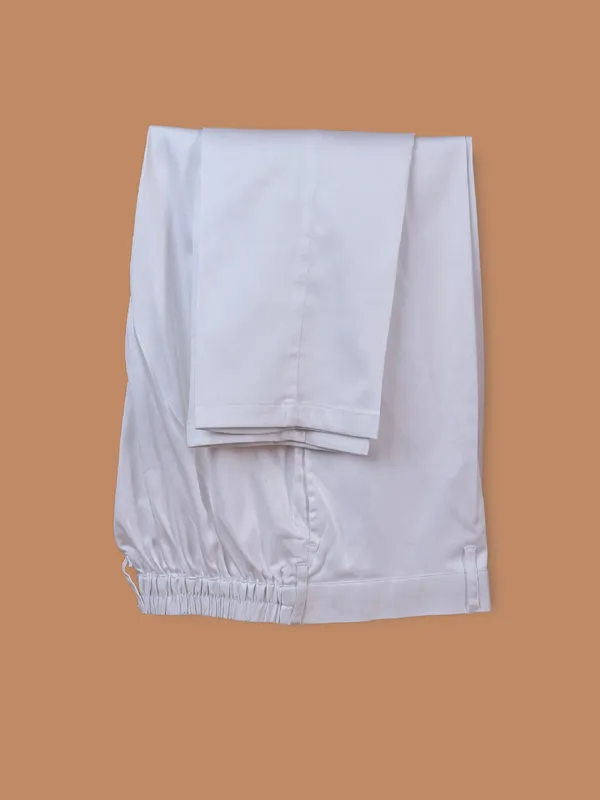 Festive style cream cotton silk kurta suit for men