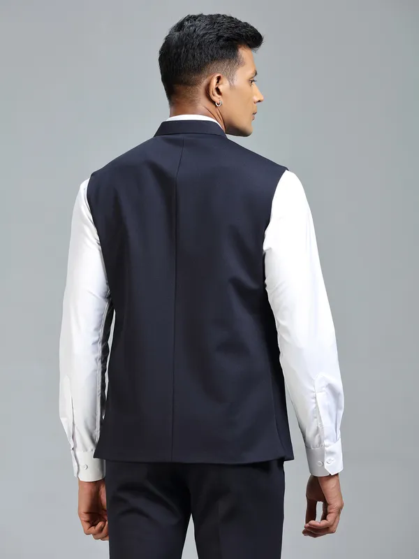 Festive style navy classic waistcoat for men