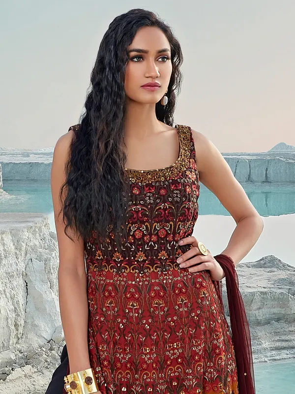 Festive wear multi color georgette palazzo set
