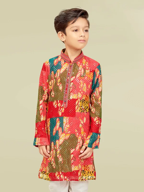 Festive wear multi cotton georgette kurta suit