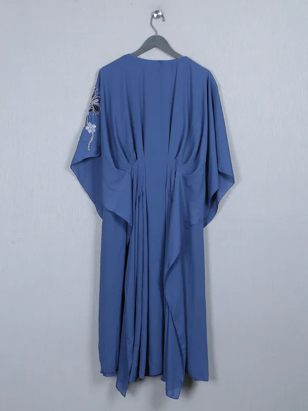 Festive wear sea blue georgette kurti for women
