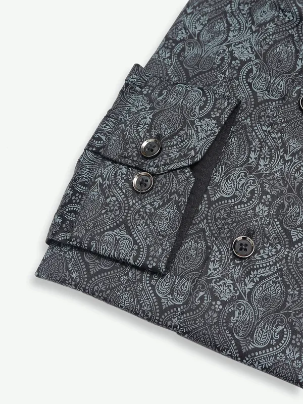 Fete black cotton printed shirt