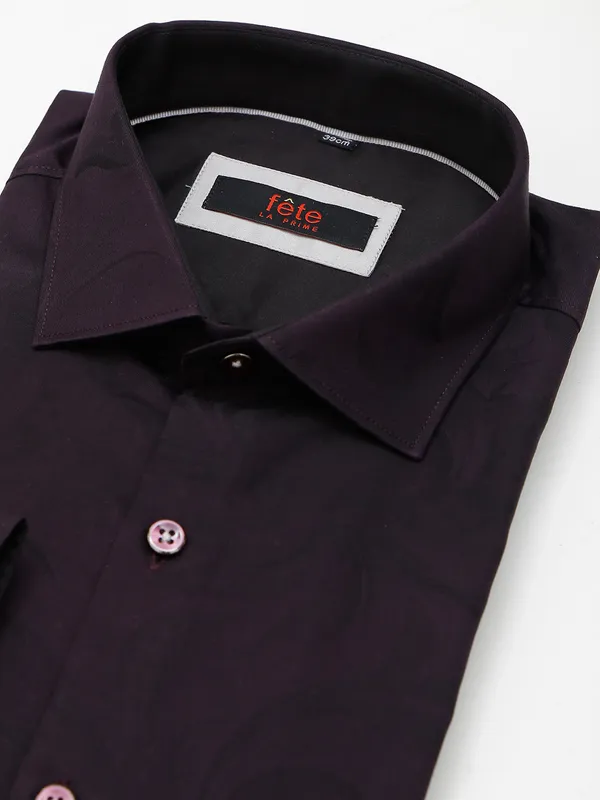 Fete dark purple printed cotton shirt