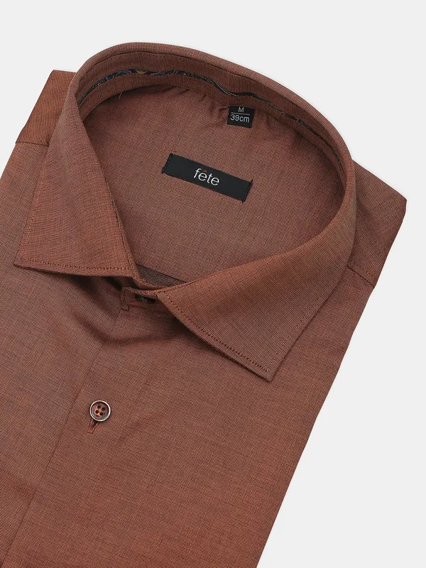 Fete formal style brown shade shirt for men