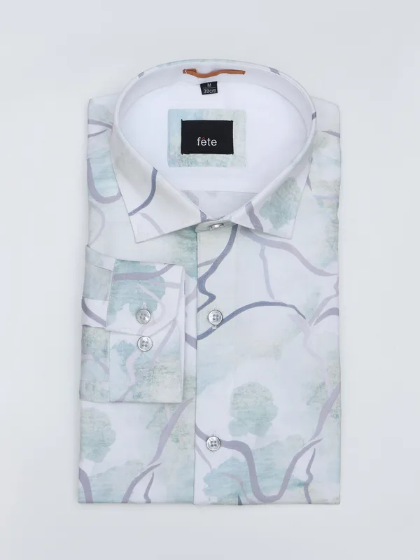 Fete green cotton printed shirt