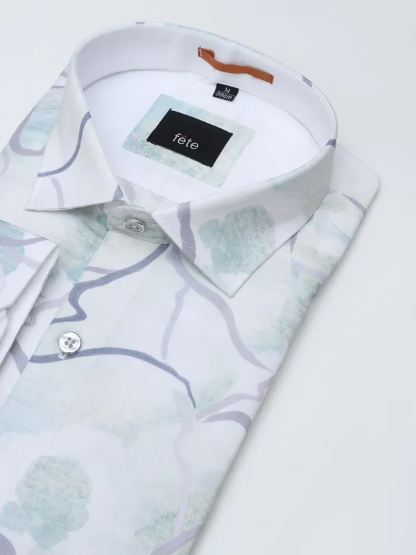 Fete green cotton printed shirt