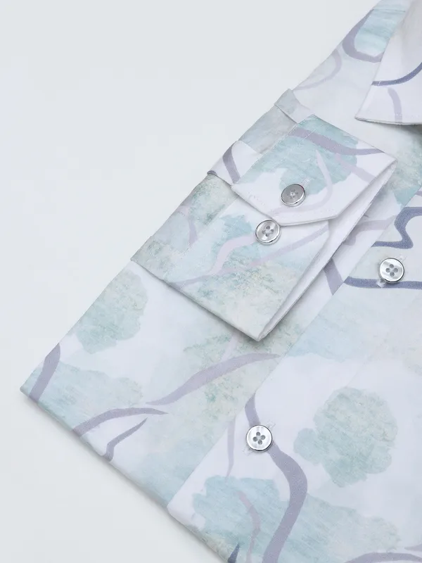 Fete green cotton printed shirt
