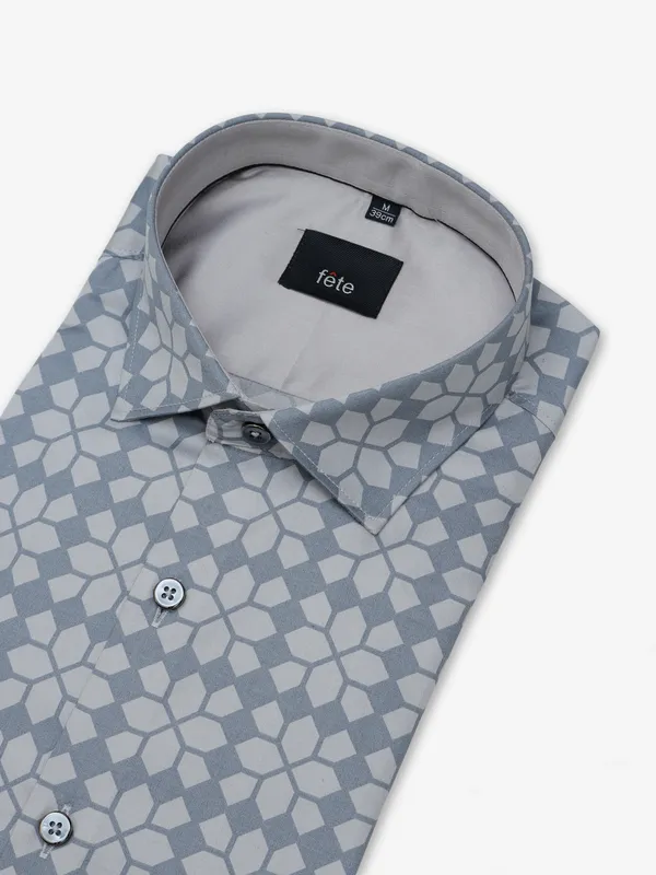 Fete grey printed cotton shirt