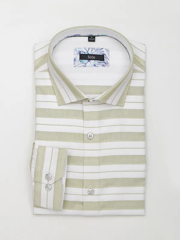 Fete light green and white stripe shirt