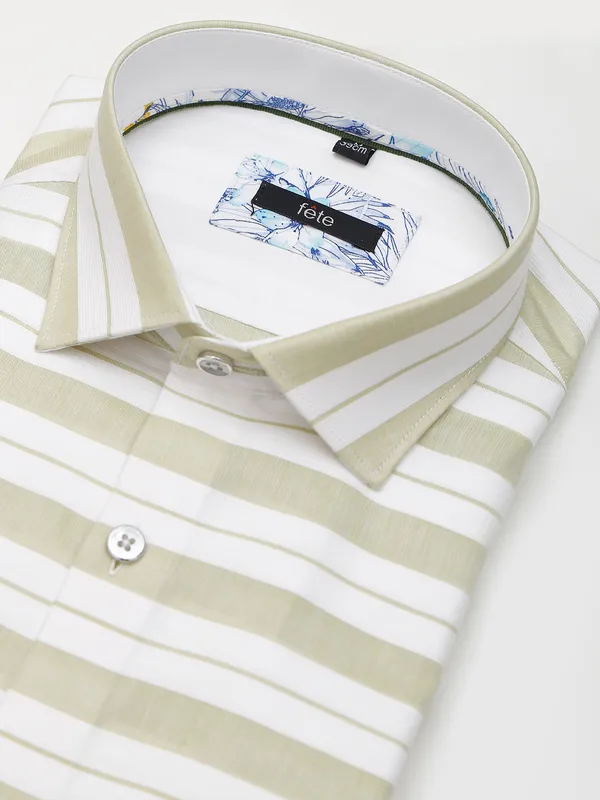 Fete light green and white stripe shirt