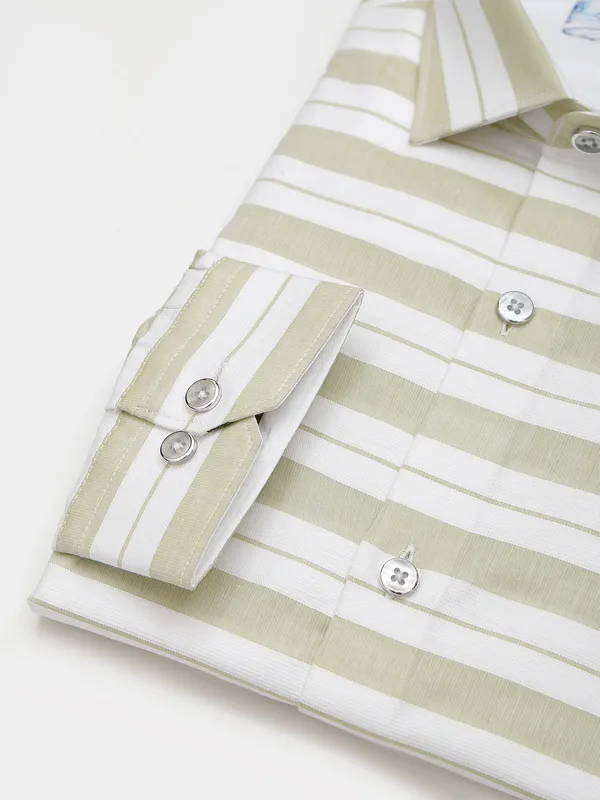 Fete light green and white stripe shirt