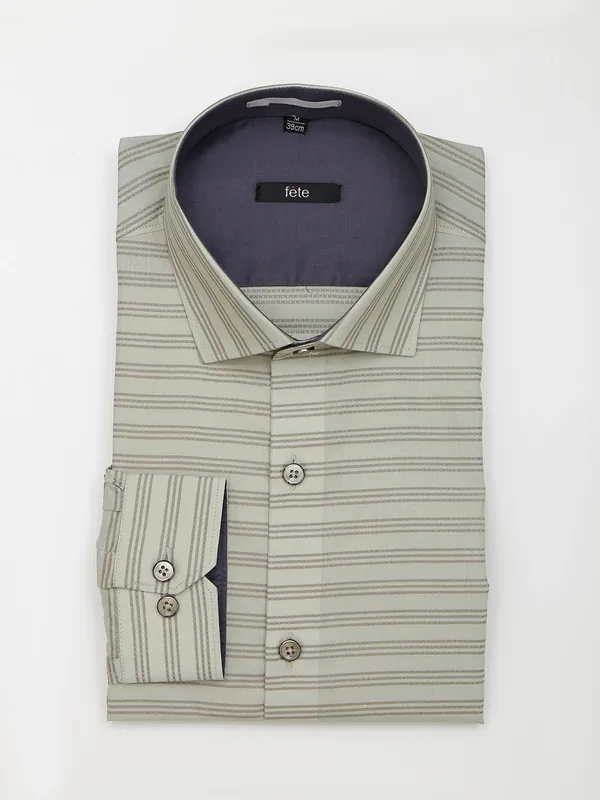 Fete pista green cotton stripe shirt