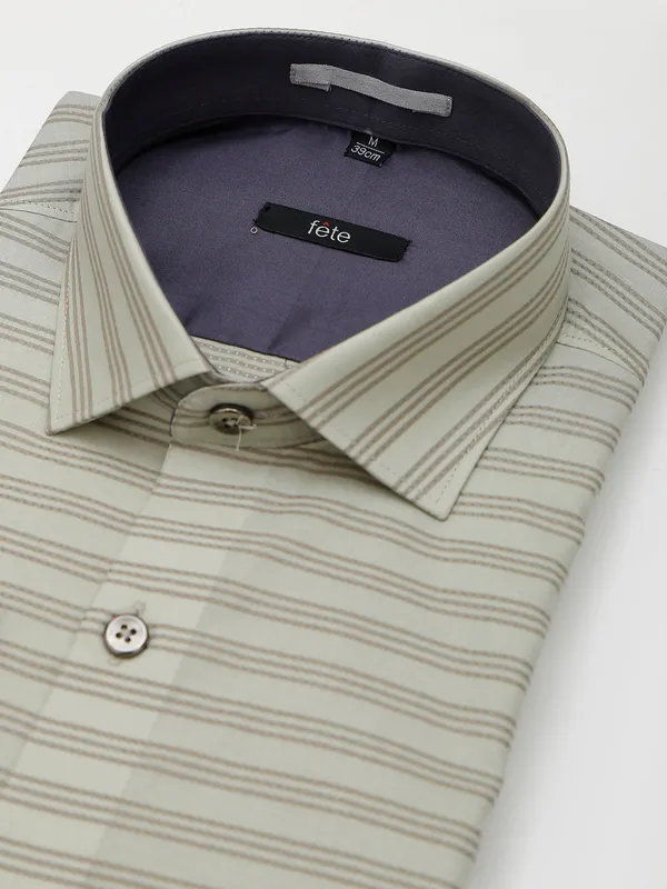 Fete pista green cotton stripe shirt